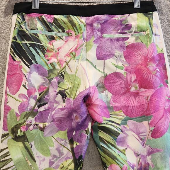 Trina Turk Gilly Floral Tropical Pull On Tapered Pants Size 4 Beach Coastal - Picture 7 of 14